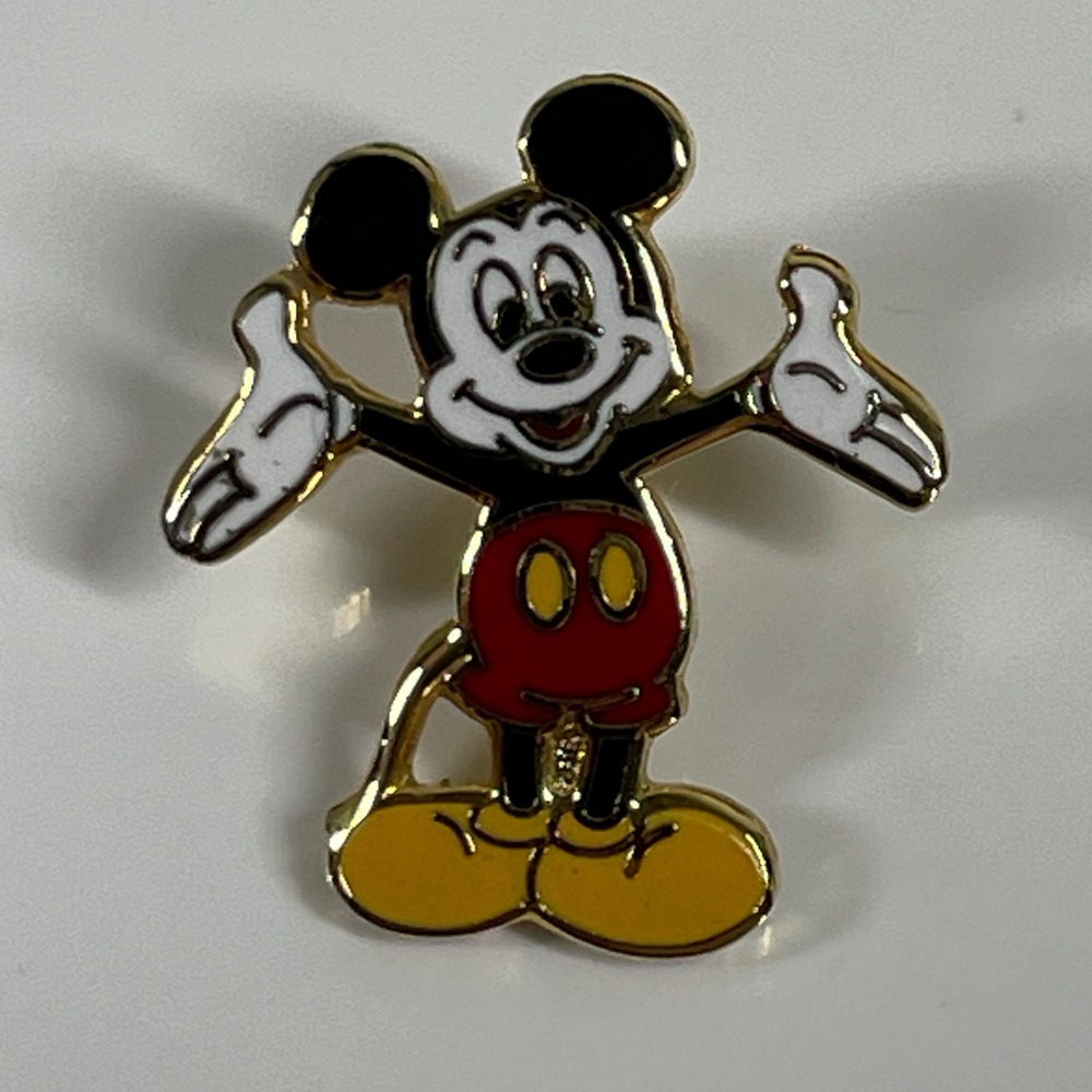 Disney Mickey Mouse Enamel Pin Unisex Gold Tone Classic Pose Collectible - Picture 1 of 7